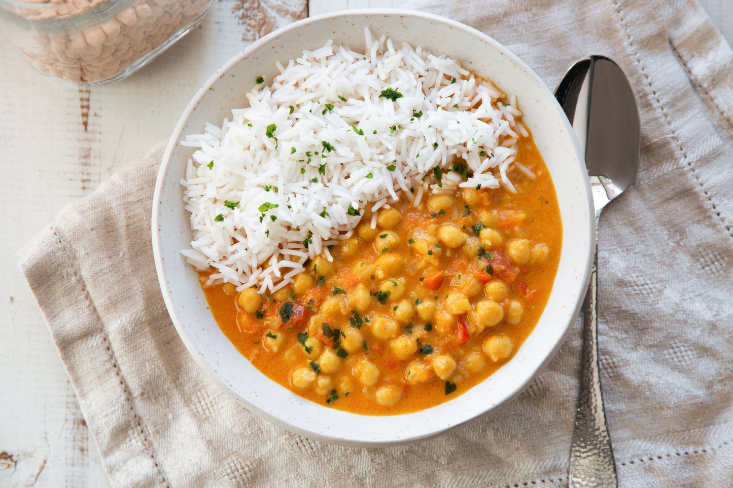 Garbanzos en leche de coco